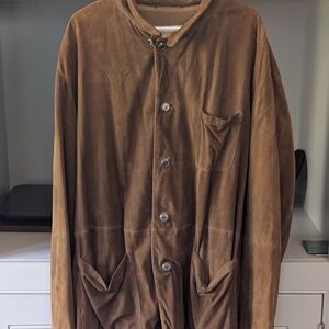 Men's Premium Tan Suede Jacket ..Genuine Lamatta Suede